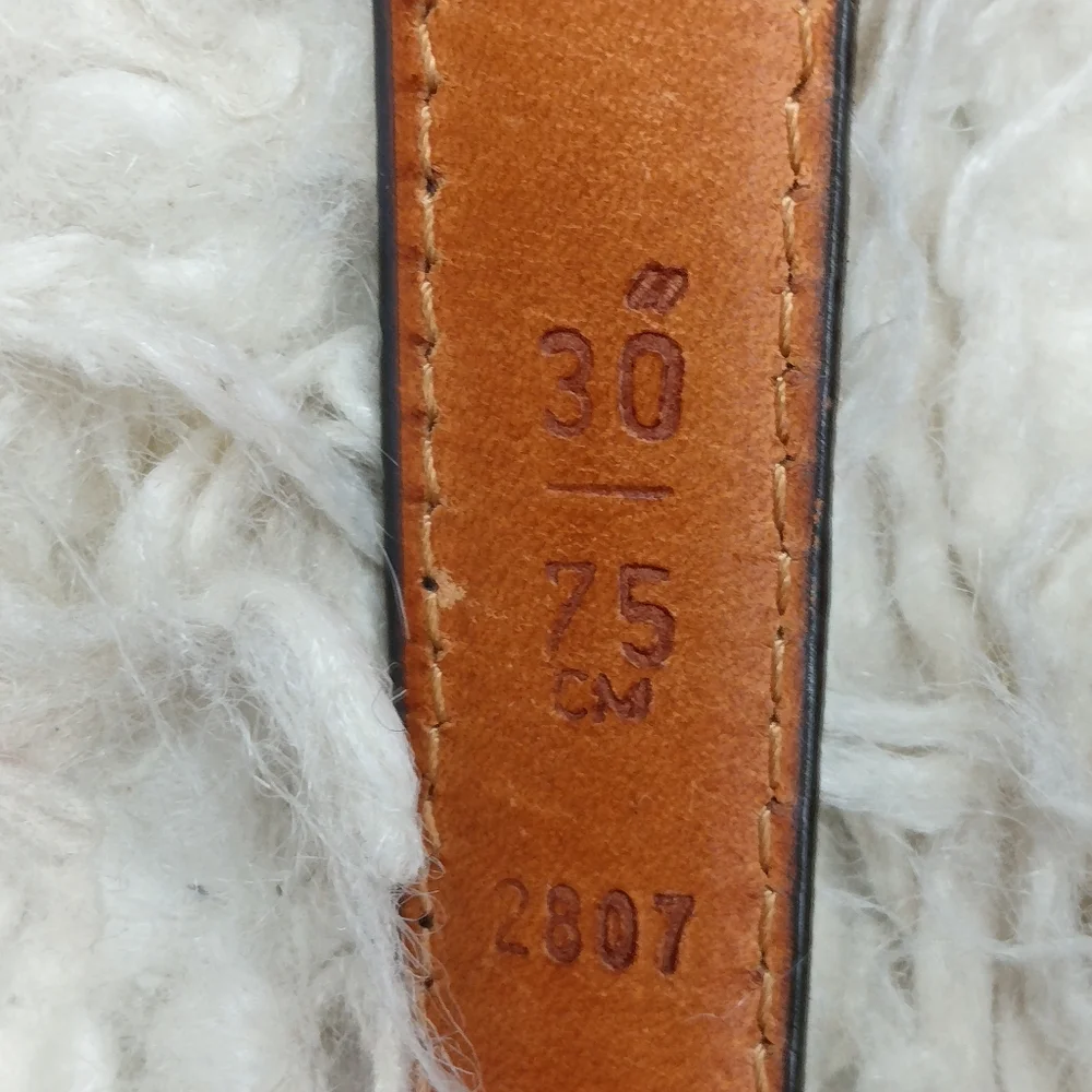 Coach Cowhide Leather Belt With Brass Buckle